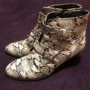 Coconuts by Matisse snakeskin booties ex 8.5